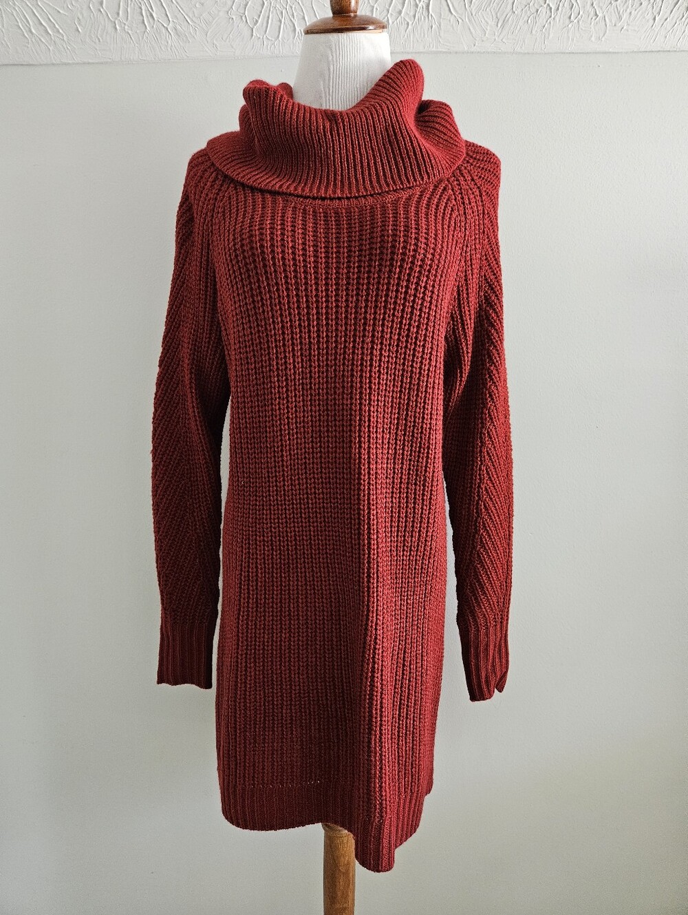 a . new day | Cozy Red Cowl Neck Knit Sweater Dress